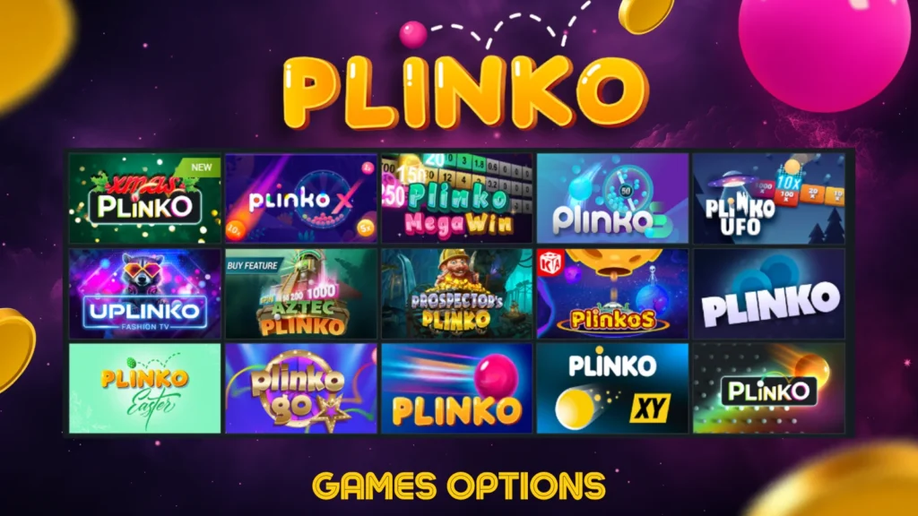 Plinko — игровое поле с пирамидой и шарами